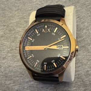 Armani Exchange Rose Gold and Black Men's Watch